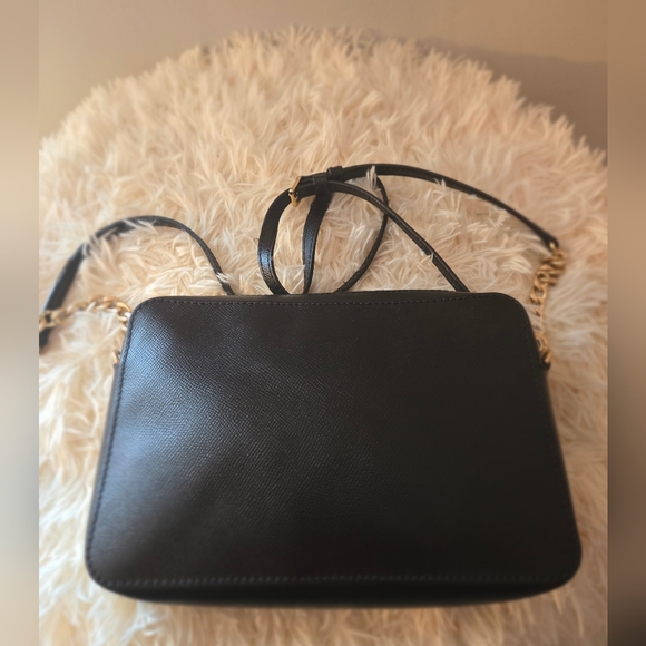 Michael Kors Women Jet Set Travel Bag Black Gold Hardware Long Strap Crossbody - Picture 9 of 12